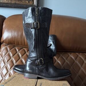 BED|STU Black and Red Leather Boots